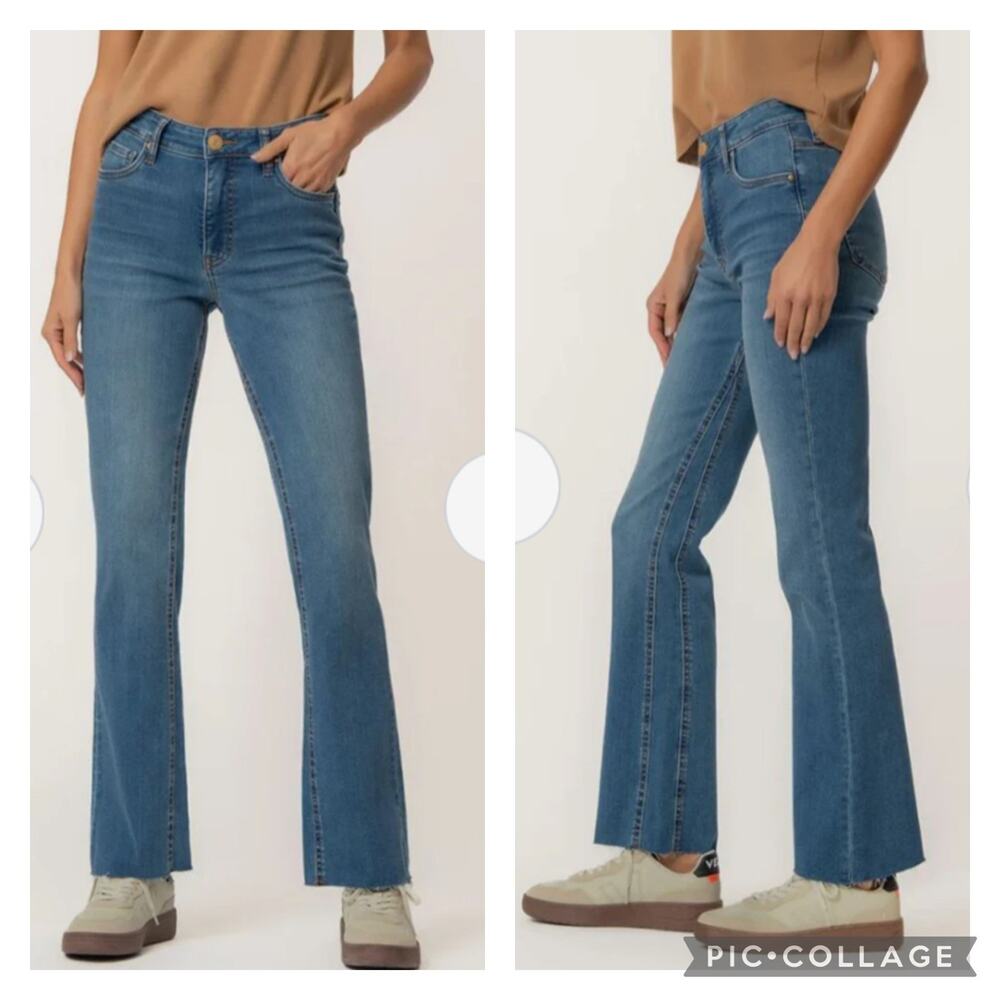 Kut From The Kloth Kelly Fab Ab Kick Flare Jeans High Rise Size 2